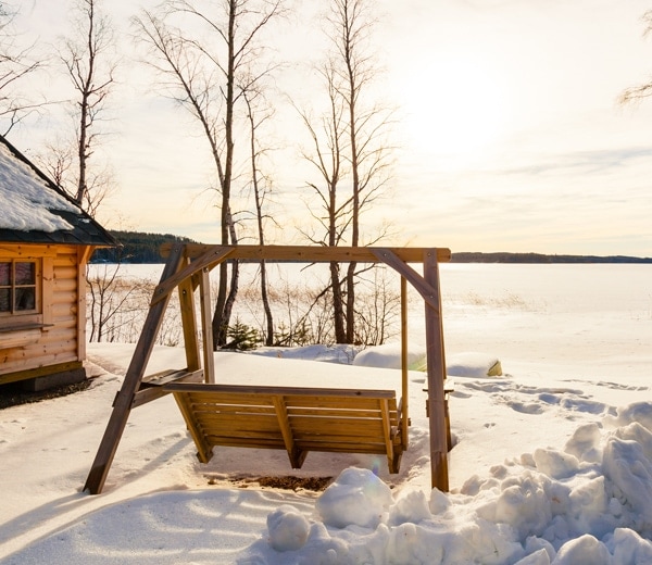 Will a Geothermal Heat Pump Withstand North Carolina Winters? Winter landscape with wooden swing